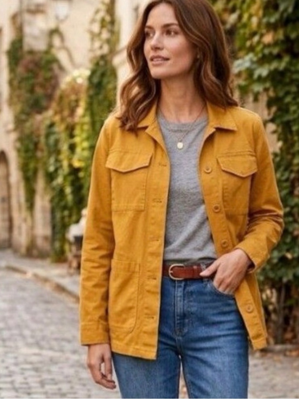 Sanctuary Beige Utility Shacket Button Front Four Pocket Jacket Size Large